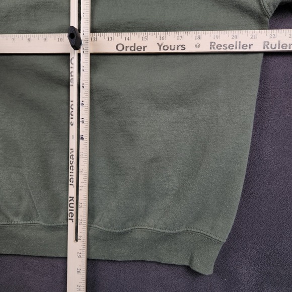 Grunt Style Name Tape Hoodie Mens Medium Olive Green Graphic Pullover Sweatshirt - Picture 5 of 7